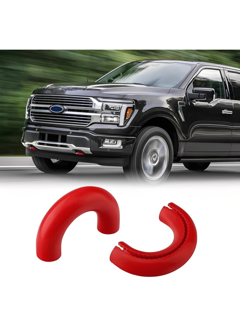 Tow Hooks Covers for Ford F150 2004-2024 Bronco Base/Big Bend/Outer Banks 2021-2024 Compatible with Toyota Tundra Accessories 2017-2021 (Red) - Image 1
